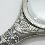 19th Century Spanish Art Nouveau Pattern Sterling Silver Mirror Antique c1890