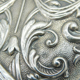 19th Century Spanish Art Nouveau Pattern Sterling Silver Mirror Antique c1890