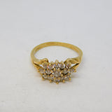 9ct Yellow Gold Paste Set Sparkling Dress Ring Vintage c1990 Sheffield