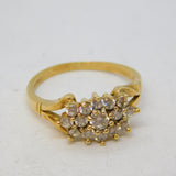 9ct Yellow Gold Paste Set Sparkling Dress Ring Vintage c1990 Sheffield