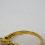 9ct Yellow Gold Paste Set Sparkling Dress Ring Vintage c1990 Sheffield