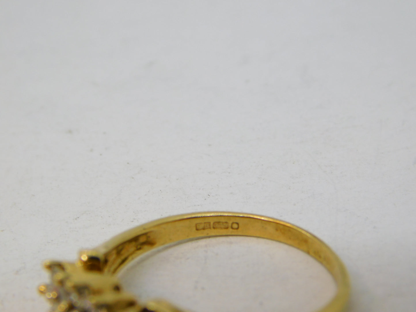 9ct Yellow Gold Paste Set Sparkling Dress Ring Vintage c1990 Sheffield