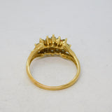 9ct Yellow Gold Paste Set Sparkling Dress Ring Vintage c1990 Sheffield