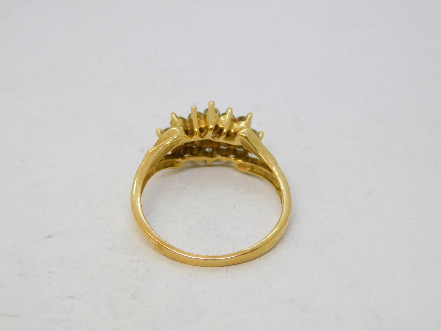 9ct Yellow Gold Paste Set Sparkling Dress Ring Vintage c1990 Sheffield