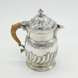George III Sterling Silver Baluster Coffee Pot Rattan Handle Antique 1771 London