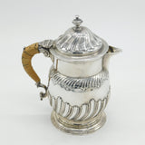 George III Sterling Silver Baluster Coffee Pot Rattan Handle Antique 1771 London