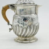 George III Sterling Silver Baluster Coffee Pot Rattan Handle Antique 1771 London