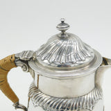 George III Sterling Silver Baluster Coffee Pot Rattan Handle Antique 1771 London