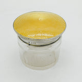 Sterling Silver, Cut Glass, Guilloche Enamel Trinket Pot Antique 1922 Birmingham Art Deco