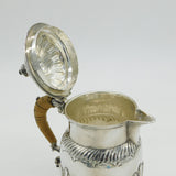 George III Sterling Silver Baluster Coffee Pot Rattan Handle Antique 1771 London