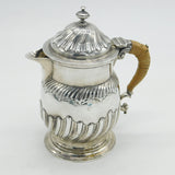 George III Sterling Silver Baluster Coffee Pot Rattan Handle Antique 1771 London