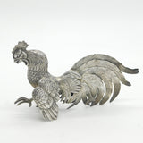 Cast Sterling Silver Cockerel Chicken Statue Figurine Vintage 1975 London