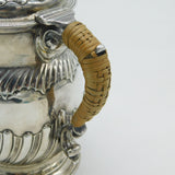 George III Sterling Silver Baluster Coffee Pot Rattan Handle Antique 1771 London