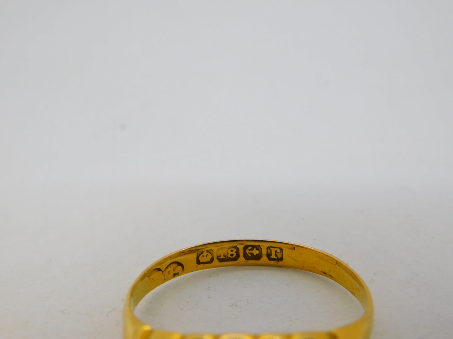 Victorian 18ct Yellow Gold, Garnet & Diamond Boat Ring Antique 1891 Birmingham
