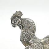 Cast Sterling Silver Cockerel Chicken Statue Figurine Vintage 1975 London