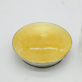 Sterling Silver, Cut Glass, Guilloche Enamel Trinket Pot Antique 1922 Birmingham Art Deco