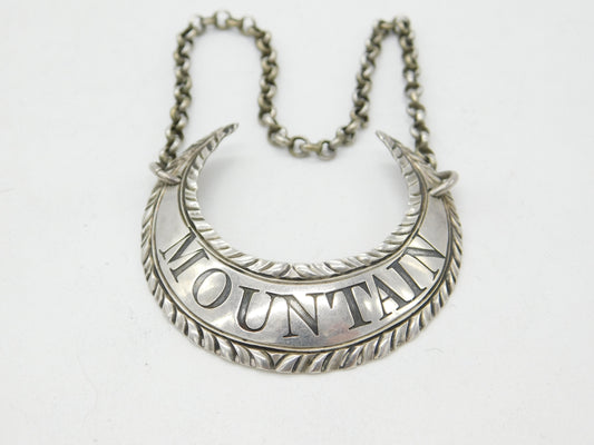 Hester Bateman Georgian Sterling Silver 'Mountain' Wine Decanter Label c1770