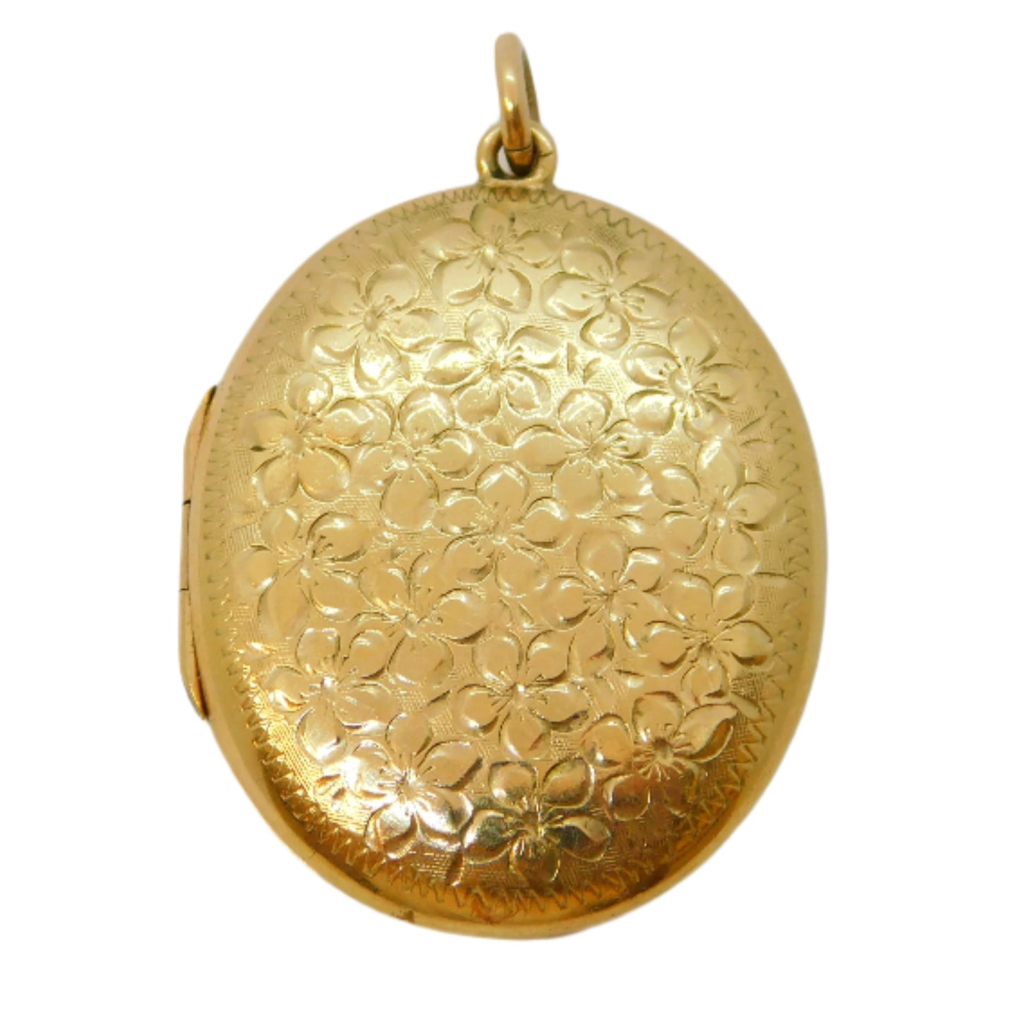 9ct Yellow Gold Floral Pattern Sweetheart Locket Pendant Vintage 1994 Birmingham