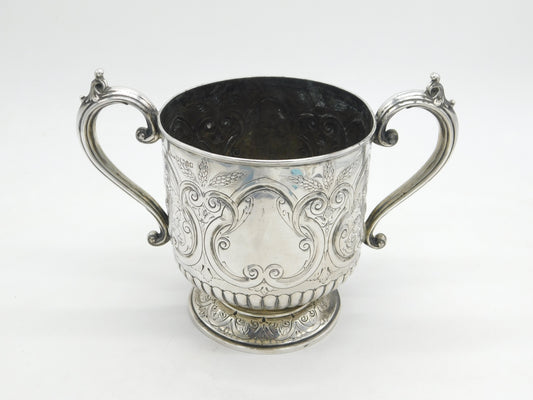 Victorian Sterling Silver Floral Sporting Trophy Cup Antique 1887 Sheffield