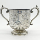 Victorian Sterling Silver Floral Sporting Trophy Cup Antique 1887 Sheffield