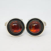 Danish Sterling Silver & Baltic Amber Gents Cufflinks Vintage N.E From c1950