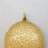 9ct Yellow Gold Floral Pattern Sweetheart Locket Pendant Vintage 1994 Birmingham