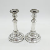 George III Pair of Sterling Silver Table Candlesticks Antique 1816 Sheffield