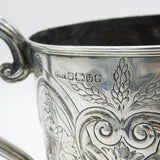 Victorian Sterling Silver Floral Sporting Trophy Cup Antique 1887 Sheffield