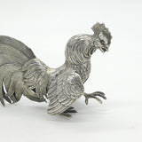 Cast Sterling Silver Cockerel Chicken Statue Figurine Vintage 1975 London