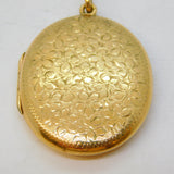 9ct Yellow Gold Floral Pattern Sweetheart Locket Pendant Vintage 1994 Birmingham