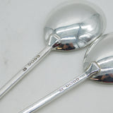 Victorian Sterling Silver Pair of Apostle Tablespoons Antique 1887 Hukin & Heath