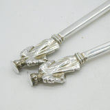 Victorian Sterling Silver Pair of Apostle Tablespoons Antique 1887 Hukin & Heath
