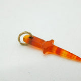 Victorian 9ct Gold & Carved Red Agate Miniature Dirk Charm Pendant Antique c1840