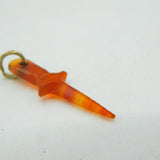 Victorian 9ct Gold & Carved Red Agate Miniature Dirk Charm Pendant Antique c1840