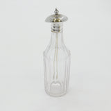Victorian Sterling Silver & Cut Glass Cayenne Pepper Pot with Spoon Antique 1853 London