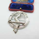 Victorian Sterling Silver Large Statement Brooch Kilt Pin 'Ever True' Antique