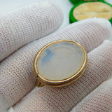 Georgian 9ct Rose Gold Chalcedony Agate Lion 'AM' Heraldic Crest Fob Antique