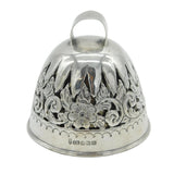 Edwardian Sterling Silver Floral Pattern Dinner Bell Antique 1904 Sheffield