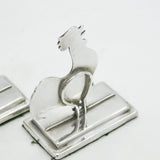 Edwardian Pair of Sterling Silver Cockerel Chicken Place Settings Antique 1910 Birmingham
