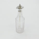 Victorian Sterling Silver & Cut Glass Cayenne Pepper Pot with Spoon Antique 1853 London