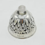 Edwardian Sterling Silver Floral Pattern Dinner Bell Antique 1904 Sheffield