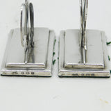 Edwardian Pair of Sterling Silver Cockerel Chicken Place Settings Antique 1910 Birmingham