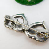 Victorian Sterling Silver & Gold Mizpah Sweetheart Brooch Antique 1898 Birmingham