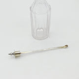 Victorian Sterling Silver & Cut Glass Cayenne Pepper Pot with Spoon Antique 1853 London