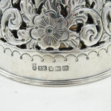 Edwardian Sterling Silver Floral Pattern Dinner Bell Antique 1904 Sheffield