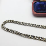 Victorian Sterling Silver Albert Watch Chain with Tassel & Faith, Hope, Charity 1886 Birmingham