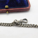 Victorian Sterling Silver Albert Watch Chain with Tassel & Faith, Hope, Charity 1886 Birmingham