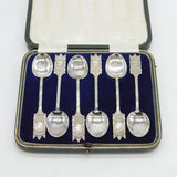 King Edward VIII Boxed Sterling Silver Coronation Teaspoons Antique 1936 Birmingham