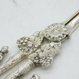 Sterling Silver Regency Pattern Novelty Grape Scissors Vintage 1968 London