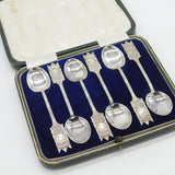 King Edward VIII Boxed Sterling Silver Coronation Teaspoons Antique 1936 Birmingham